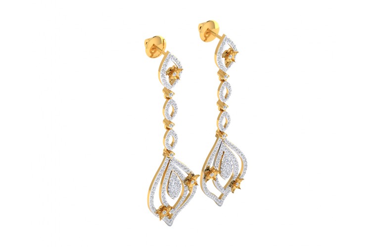 Ulrike Diamond dangle drop earrings in gold